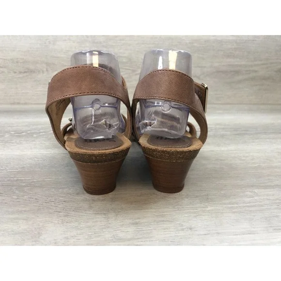 Sofft Verdi Women's Sandal Brown Leather 11 Wedge Ankle Strap Slingback Shoes - Picture 4 of 11